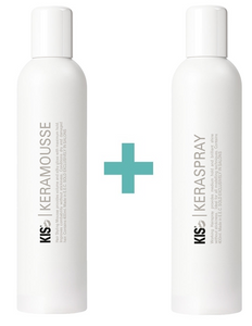 KIS KeraMousse (400ml) + KeraSpray Haarlak (400ml) Combi-Deal
