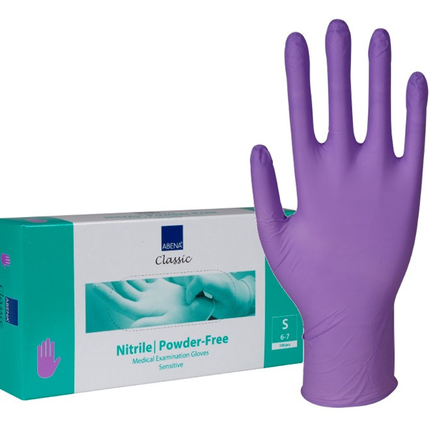 Abena Nitril Handschoenen Ongepoederd Paars (100 Stuks)