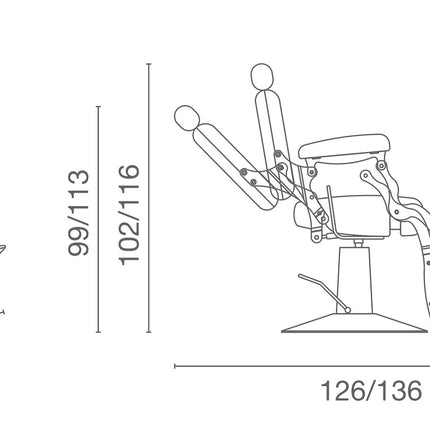 Luca Rossini Luca Rossini Levante Barber Herenstoel + Voetensteun