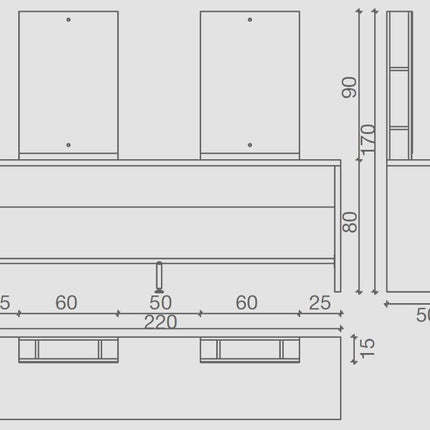 Salon Ambience Salon Ambience Kaptafel Brooklyn (Rechthoekige Spiegel)