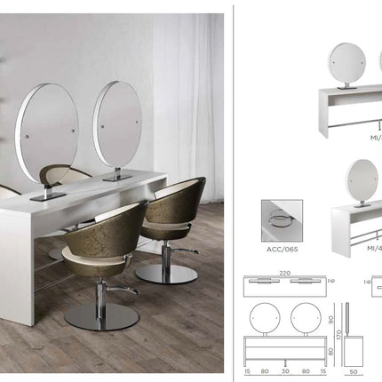 Salon Ambience Salon Ambience Kaptafel Brooklyn (Ronde Spiegel)