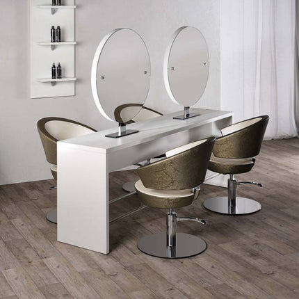 Salon Ambience Salon Ambience Kaptafel Brooklyn (Ronde Spiegel)