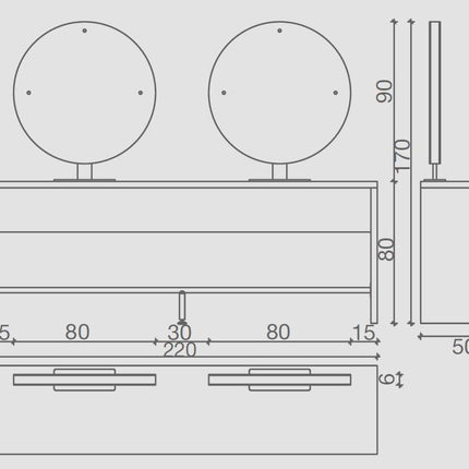 Salon Ambience Salon Ambience Kaptafel Brooklyn (Ronde Spiegel)