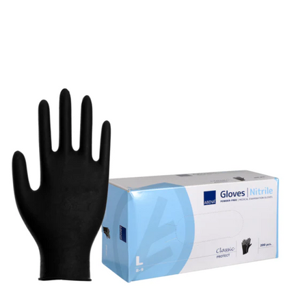Abena Nitrile Handschoenen Ongepoederd Zwart (100 Stuks)