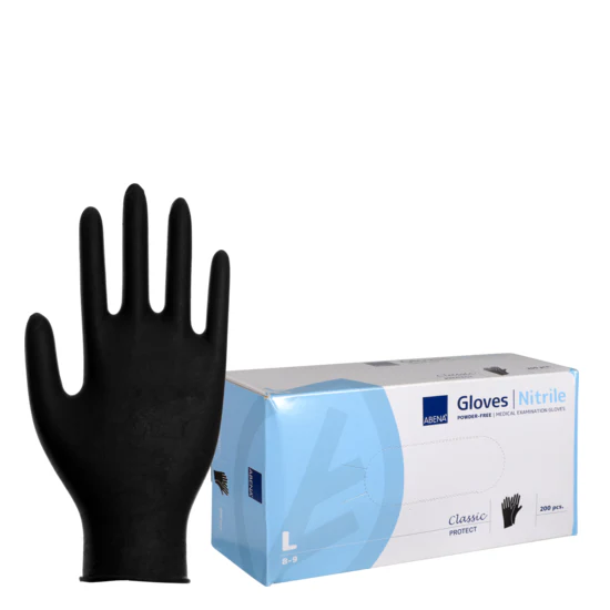 Abena Nitrile Handschoenen Ongepoederd Zwart (100 Stuks)