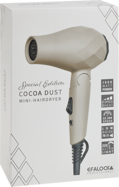 Efalock Haardroger Mini Travel Beige (Opvouwbaar) 1000Watt
