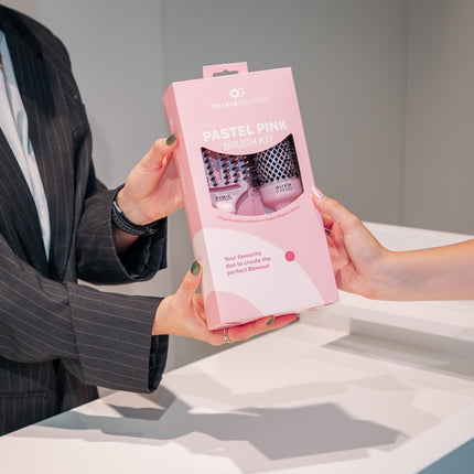 Olivia Garden Pastel Pink Brush Kit (Shine+Fingerbrush)