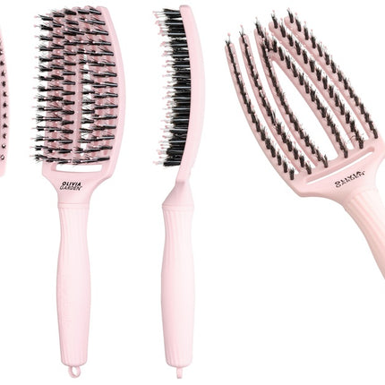 Olivia Garden Pastel Pink Brush Kit (Shine+Fingerbrush)
