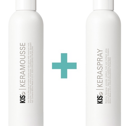KIS KeraMousse (400ml) + KeraSpray Haarlak (400ml) Combi-Deal