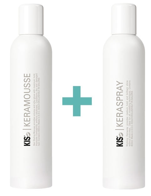 KIS KeraMousse (400ml) + KeraSpray Haarlak (400ml) Combi-Deal