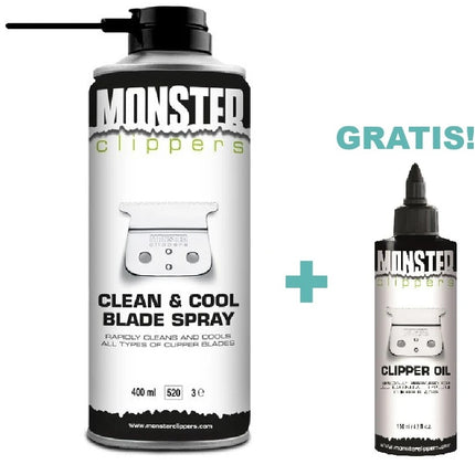 Clean & Cool Blade Spray (400ml) + GRATIS Tondeuse Olie (100ml)