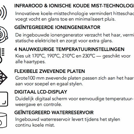Max Pro Infra Steam+ Straightener Infra Stoom Stijltang