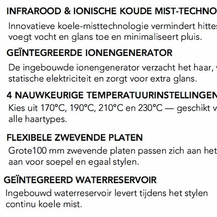 Max Pro Infra Steam Straightener Infrarood Stoom Stijltang