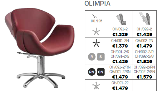 Salon Ambience Kappersstoel Olimpia