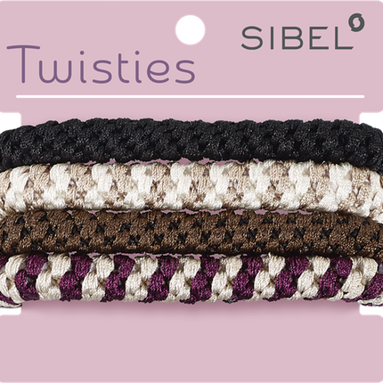Sibel Twisties Haarelastiek (Diverse Kleuren per 4 stuks)