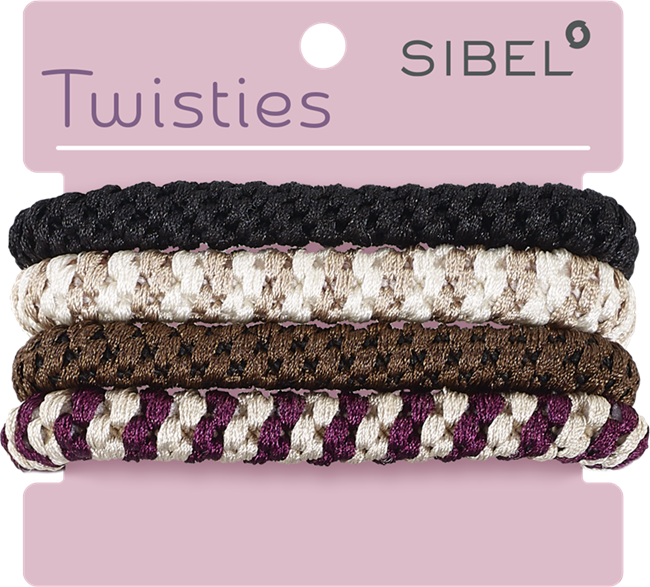 Sibel Twisties Haarelastiek (Diverse Kleuren per 4 stuks)