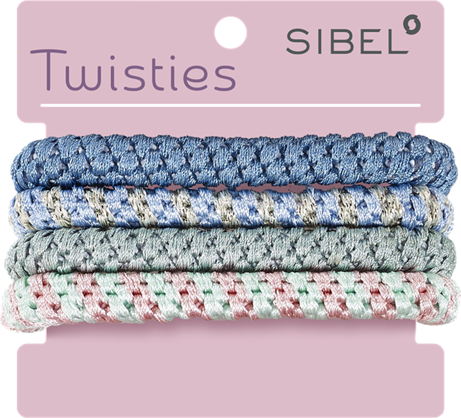 Sibel Twisties Haarelastiek (Diverse Kleuren per 4 stuks)