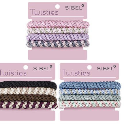 Sibel Twisties Haarelastiek (Diverse Kleuren per 4 stuks)