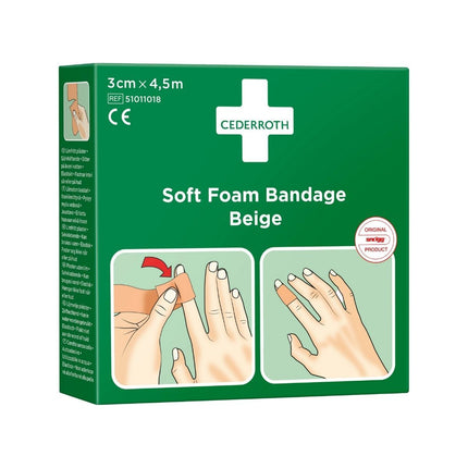 Kappershandel Cederroth Zelfklevend Wondverband Soft Foam Bandage 3cmx450cm Latexvrij