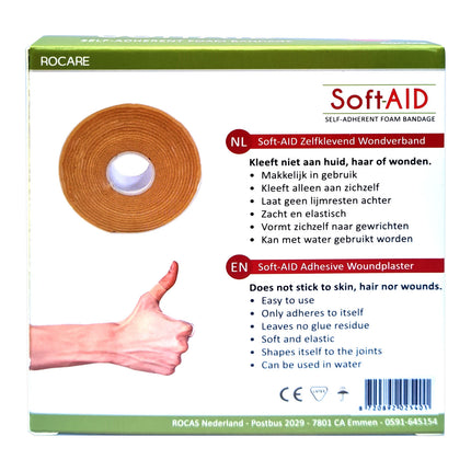 Kappershandel Soft-AID Zelfklevend Wondverband 3cmx400cm Latexvrij