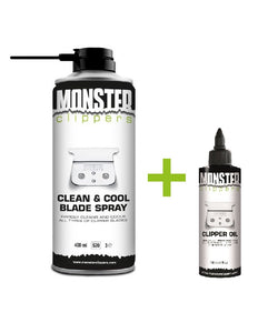 Monster Clippers Clean & Cool Blade Spray (400ml) + GRATIS Tondeuse Olie (100ml)