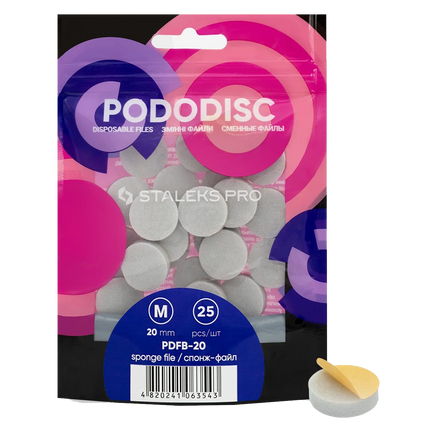 Staleks Staleks Pododisk Sponge Pads Wegwerp Spons Pedicureschijf (Medium 20mm - 25 Stuks)