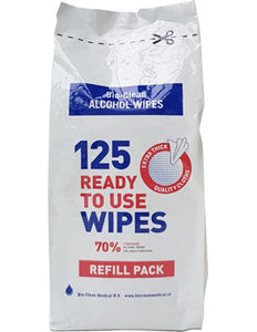 3TO Alcohol Wipes Bio Navulverpakking Alcoholdoekjes (125 Stuks)