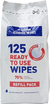 3TO Alcohol Wipes Bio Navulverpakking Alcoholdoekjes (125 Stuks)