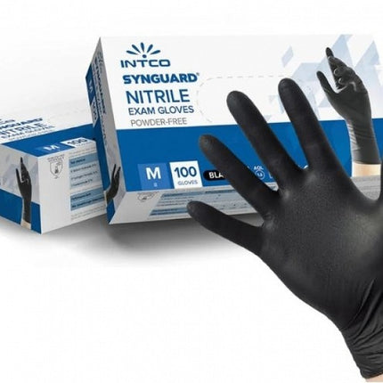 Intco Nitril Handschoenen Zwart Poedervrij Latexvrij (100 Stuks)
