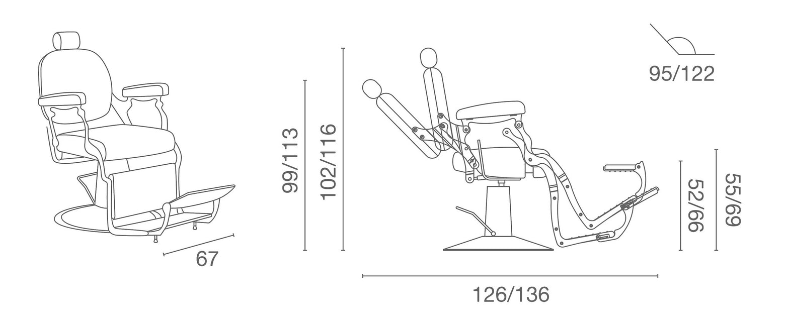 Luca Rossini Luca Rossini Levante Barber Herenstoel
