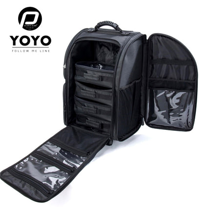 Megapoint PClinic Pedicure/Visagie Koffer Nylon Zwart Trolley Luxe + Wieltjes