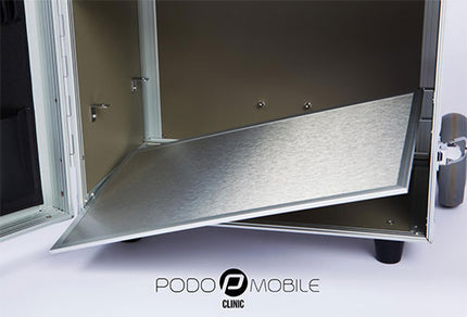 Megapoint Pedicuremotor Koffer PodoMobile Maxi op Wieltjes Zilver
