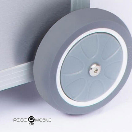 Megapoint Pedicuremotor Koffer PodoMobile Maxi op Wieltjes Zilver