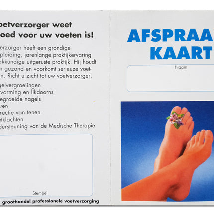 Orthofex Orthofex Afsprakenkaartje Pedicure (100 Stuks)