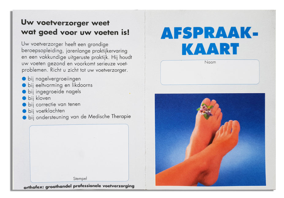 Orthofex Orthofex Afsprakenkaartje Pedicure (100 Stuks)