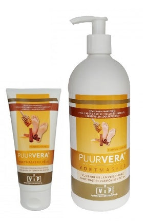 Puur Vera Voetmasker/-Creme Honing en Kaneel