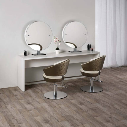 Salon Ambience Kaptafel Brooklyn (Ronde Spiegel)