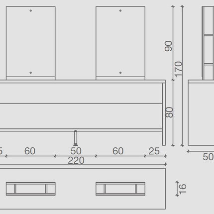 Salon Ambience Salon Ambience Kaptafel Brooklyn (Rechthoekige Spiegel)