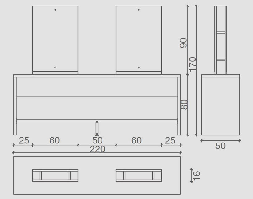 Salon Ambience Salon Ambience Kaptafel Brooklyn (Rechthoekige Spiegel)