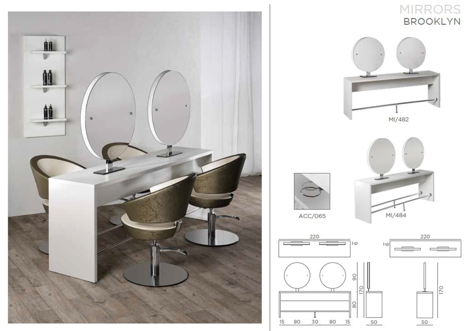 Salon Ambience Salon Ambience Kaptafel Brooklyn (Ronde Spiegel)