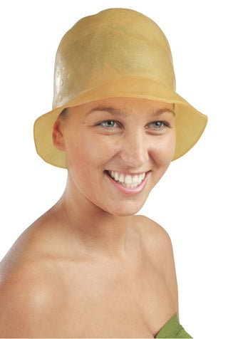 Sibel Blondeer Muts Rubber Bruin