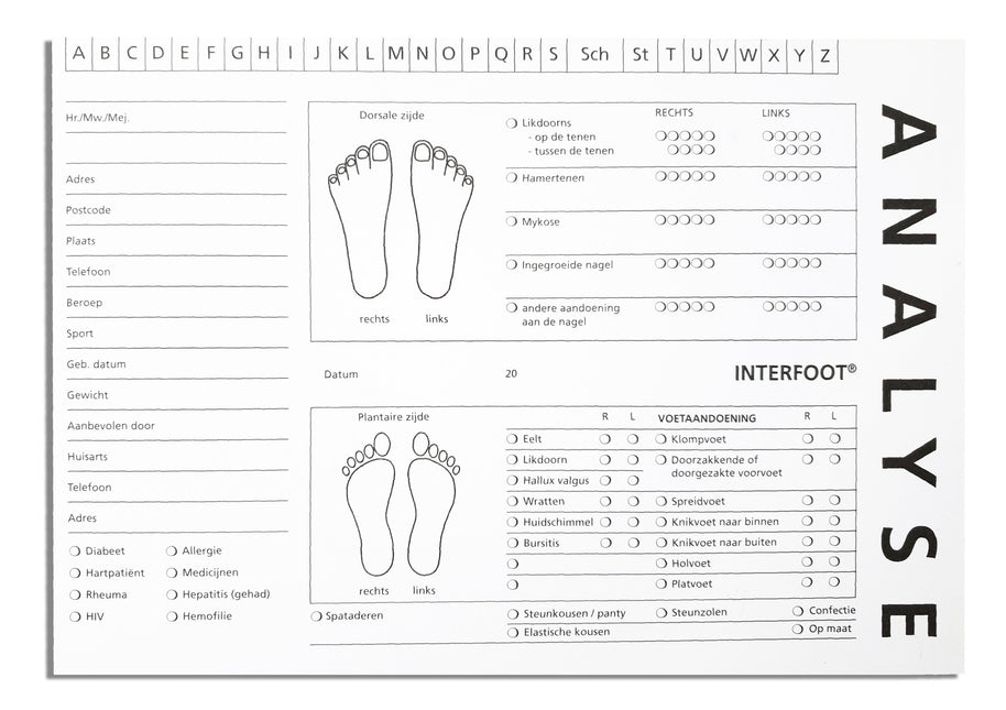 Van Heek Medical Analyse/Patienten Kaarten (100 Stuks)