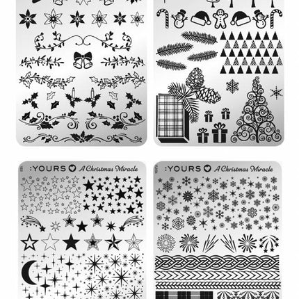 Yours Cosmetics Loves A Christmas Miracle Stempelplaten (Dubbelzijdig) Kerst 2018 Collectie