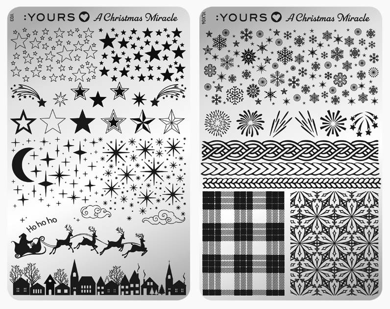 Yours Cosmetics Loves A Christmas Miracle Stempelplaten (Dubbelzijdig) Kerst 2018 Collectie