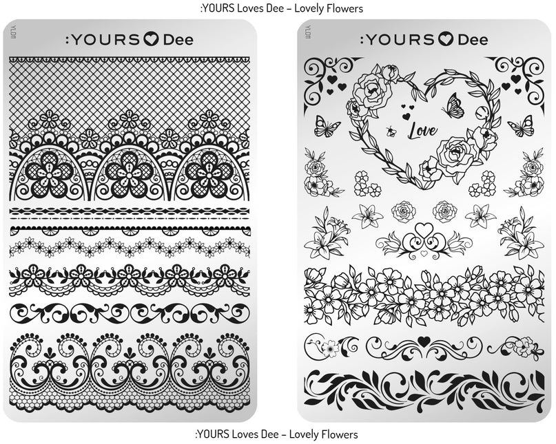 Yours Cosmetics Stempelplaten Dubbelzijdig - Botanical Love Collectie